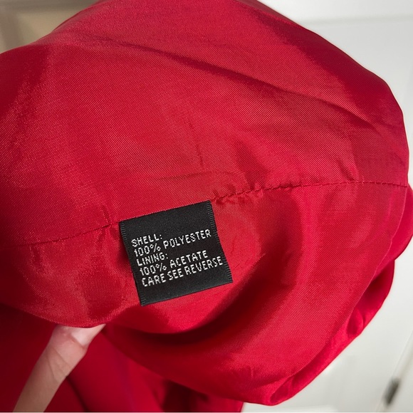 Carmen Marc Valvo Collection Red Ruffle Rosette Sheath Dress - Picture 10 of 11